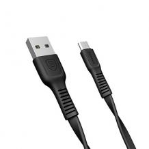 Оригинален Micro USB кабел BASEUS, TOUGH Series, 2A за зареждане и пренос на данни, 2в1, 1m, Samsung, Huawei, Sony, Xiaomi, Nokia, LG, Lenovo, HTC, Alcatel и др. черен