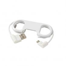 Универсален Micro USB кабел / Universal Micro USB Cable & Bottle Opener - бял