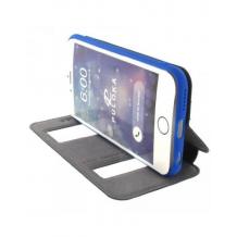 Кожен калъф Flip Cover S-View тип тефтер Puloka SS Case за Apple iPhone 6 4.7'' - син със стойка