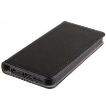 Кожен калъф Magnet Book със стойка за Samsung Galaxy S24 Plus - черен