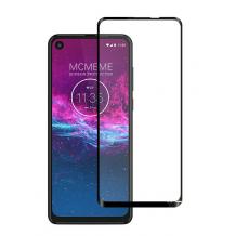 3D full cover Tempered glass Full Glue screen protector Motorola One Action / Извит стъклен скрийн протектор с лепило от вътрешната страна за Motorola One Action - черен