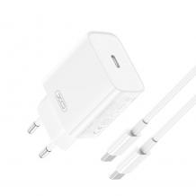 Зарядно устройство комплект XO CE15 PD с кабел 20W Type C 3A Quick Charging