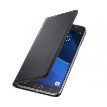 Оригинален калъф Flip Wallet Cover EF-WJ710PBEGWW за Samsung Galaxy J7 2016 J710 - черен