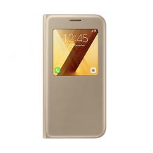 Оригинален калъф S-View Standing Cover EF-CA520PFEGWW за Samsung Galaxy A5 2017 A520 - златисит