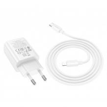 Зарядно устройство HOCO N60 220V 20W / Type C to Lightning - бяло