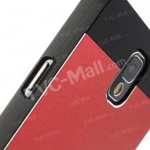 Луксозен алуминиев предпазен твърд гръб / капак / MOTOMO за Samsung Galaxy Note 3 N9000 / Samsung Note III N9005 - червен