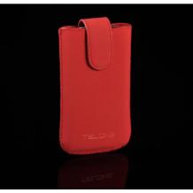 Кожен калъф с издърпване за Nokia E63 - червен