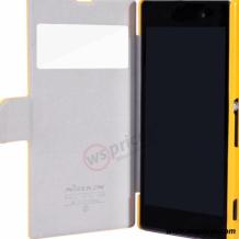 Луксозен кожен калъф Flip тефтер S view Nillkin за Sony Xperia Z1 L39h - жълт