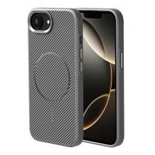 Луксозен гръб / кейс / Troy Case с безжично зареждане MagSafe за Apple iPhone 16e - сив / carbon