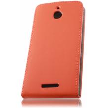 Кожен калъф Flip тефтер Flexi със силиконов гръб за HTC Desire 510 - оранжев