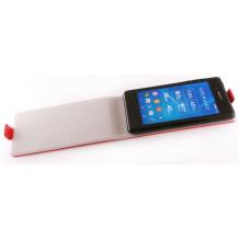Кожен калъф Flip тефтер Flexi със силиконов гръб за Sony Xperia E3 - червен