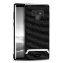 Оригинален силиконов гръб TPU iPaky Hybrid за Samsung Galaxy Note 9 - черен / сребрист кант / carbon