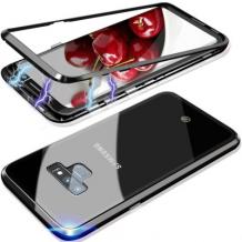 Магнитен калъф Bumper Case 360° FULL за Samsung Galaxy Note 9 - прозрачен / черна рамка