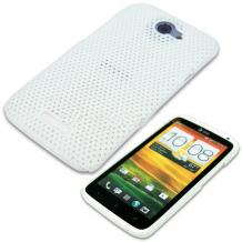 Заден предпазен капак за HTC One X перфориран - Perforated style - Бял