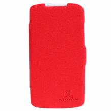 Луксозен кожен калъф Flip тефтер Nillkin за HTC Desire 500 - червен