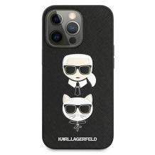 Оригинален гръб Karl Lagerfeld за Apple iPhone 13 Pro 6.1" - K&C Heads / черен