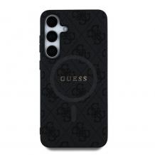 Оригинален калъф / гръб / GUESS с безжично зареждане MagSafe кейс за Samsung Galaxy S25 - черен