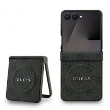 Оригинален калъф / гръб / GUESS 4G Ring Classic Logo с безжично зареждане MagSafe кейс за Samsung Galaxy Z Flip 7 - черен