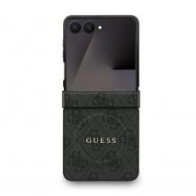 Оригинален калъф / гръб / GUESS 4G Ring Classic Logo с безжично зареждане MagSafe кейс за Samsung Galaxy Z Flip 7 - черен
