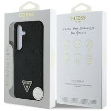 Оригинален калъф / гръб / GUESS с безжично зареждане MagSafe кейс за Samsung Galaxy S25 - черен с фигури