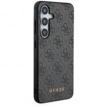 Оригинален калъф / кейс / Guess HC 4G Metal Gold Logo за Samsung Galaxy S24 - черен гръб