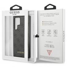 Оригинален калъф / гръб / GUESS 4G Metal Gold Logo кейс за Samsung Galaxy S24 Ultra - черен