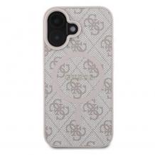 Оригинален кейс Guess HC MagSafe PU 4G Ring Classic Logo case за iPhone 16 (6.1) - светло розов гръб