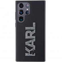 Оригинален калъф / гръб / Karl Lagerfeld 3D Glitter Logo кейс за Samsung Galaxy S24 Ultra - черен Karl