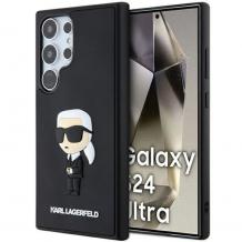 Оригинален силиконов калъф / гръб / Karl Lagerfeld 3D Rubber Ikonik NFT кейс за Samsung Galaxy S24 Ultra - черен Karl