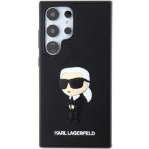 Оригинален силиконов калъф / гръб / Karl Lagerfeld 3D Rubber Ikonik NFT кейс за Samsung Galaxy S24 Ultra - черен Karl