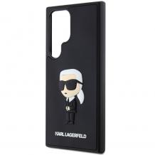 Оригинален силиконов калъф / гръб / Karl Lagerfeld 3D Rubber Ikonik NFT кейс за Samsung Galaxy S24 Ultra - черен Karl