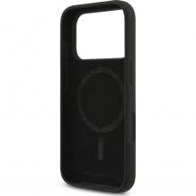 Оригинален калъф / гръб / Karl Lagerfeld Silicone Double Heads And Circle с безжично зареждане MagSafe кейс за Apple iPhone 17 Pro Max (6.9) - черен