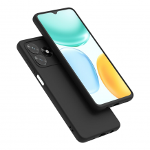 Силиконов калъф / кейс за Honor X5c / X5c Plus - черен гръб със защита за камерата