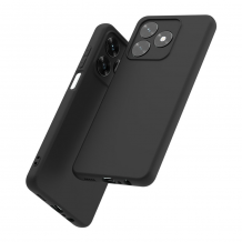Силиконов калъф / кейс за Honor X5c / X5c Plus - черен гръб със защита за камерата