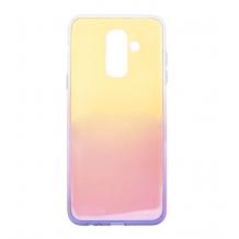 Силиконов калъф / гръб / TPU Ombre Case за Samsung Galaxy A6 2018 - преливащ / златисто и розово