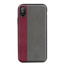 Луксозен гръб ROCK Pro Series за Apple iPhone X - сив с тъмно червено