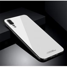 Луксозен стъклен твърд гръб за Huawei P20 Pro - бял
