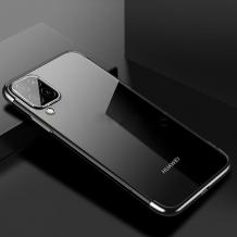 Луксозен силиконов калъф / гръб / TPU за Huawei P40 Lite - прозрачен / черен кант