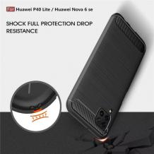 Силиконов калъф / гръб / TPU за Huawei P40 Lite - черен / carbon