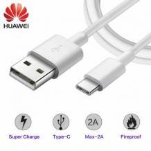 Оригинален USB кабел за Huawei P10 Plus Type C - бял