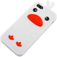 Силиконов калъф / гръб / ТПУ 3D за Apple iPhone 5 / 5S - Angry Birds / бял