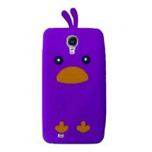Силиконов калъф / гръб / ТПУ 3D за Samsung i9500 Galaxy S4 / Galaxy S4 i9505 - Angry Birds / лилав