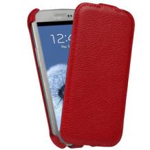 Кожен калъф Flip за Samsung GALAXY S3 S III SIII I9300 - червен