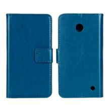 Кожен калъф Flip тефтер Flexi със стойка за Nokia Lumia 630 / Nokia Lumia 635 - тъмно син