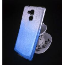 Силиконов калъф / гръб / TPU за Huawei Nova Smart - преливащ / сребристо и синьо / брокат