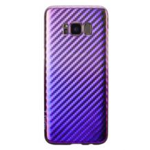 Луксозен силиконов калъф / гръб / TPU за Samsung Galaxy S8 Plus G955 - преливащ / златисто с лилаво / carbon