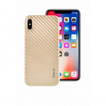 Луксозен твърд гръб COBLUE 360° FULL 2in1 за Apple iPhone X - златист / carbon