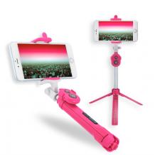 Селфи Стик Tripod със Bluetooth / Bluetooth Tripod Selfie Stick - розов