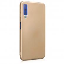 Силиконов калъф / гръб / TPU за Samsung Galaxy A7 2018 A750F - златист / мат