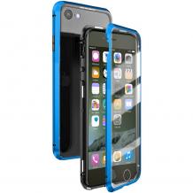 Магнитен калъф Bumper Case 360° FULL за Apple iPhone 6 / iPhone 6S - прозрачен / синя рамка